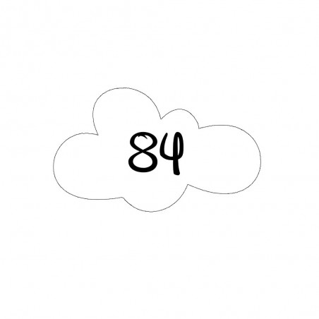 Numéro fantaisie personnalisable pour boite aux lettres couleur blanc chiffres noirs - Modèle Nuage