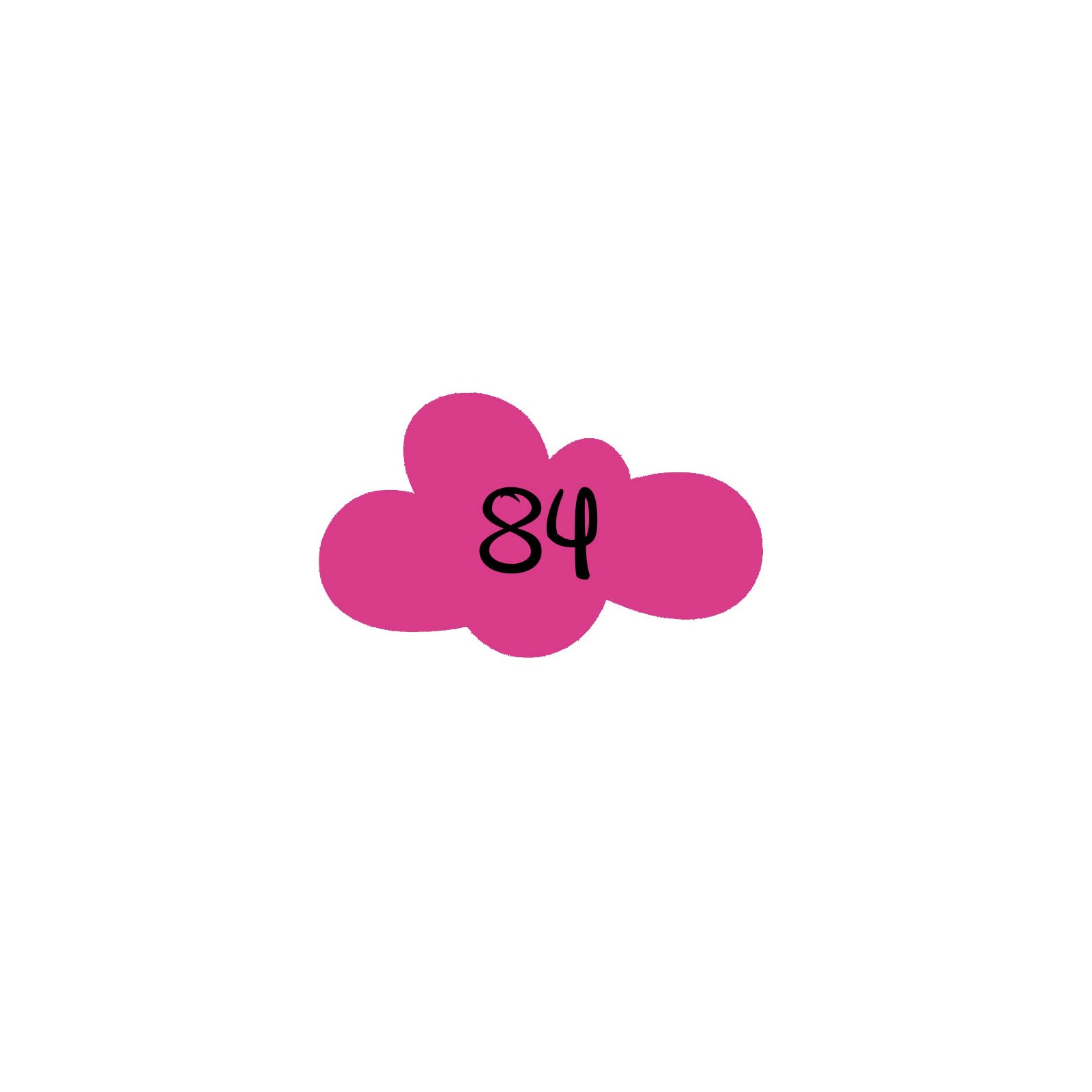 Numéro fantaisie personnalisable pour boite aux lettres couleur rose chiffres noirs - Modèle Nuage