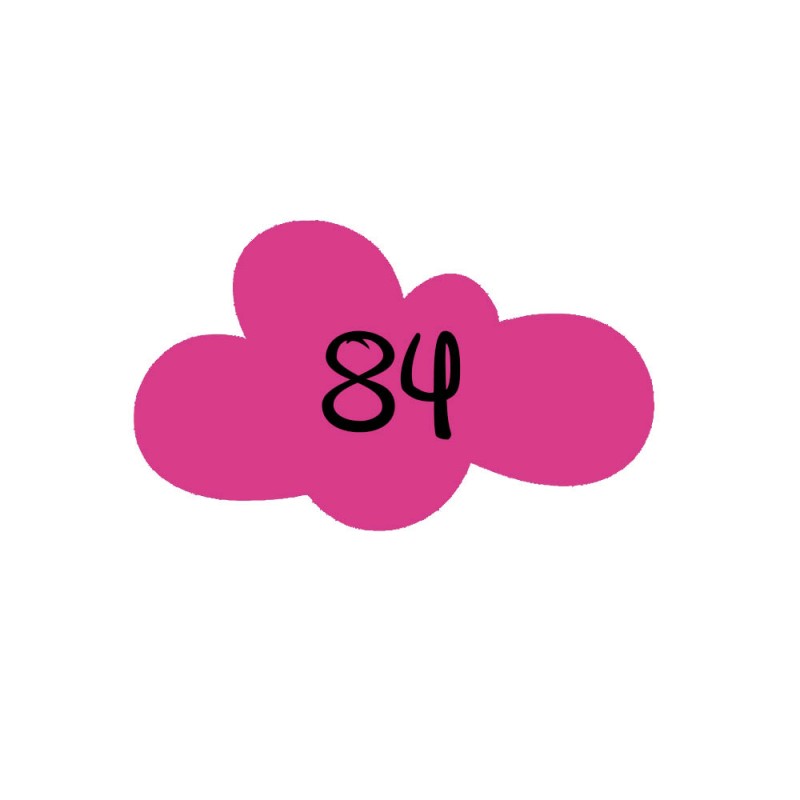 Numéro fantaisie personnalisable pour boite aux lettres couleur rose chiffres noirs - Modèle Nuage