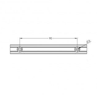 Fixation murale percée en drapeau pour panneau signalétique max 6mm - Longueur 120mm