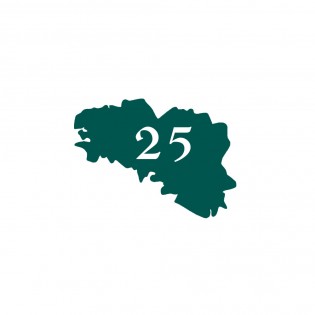 Numéro fantaisie personnalisable pour boite aux lettres couleur vert foncé chiffres blancs - Modèle région Bretagne