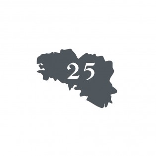 Numéro fantaisie personnalisable pour boite aux lettres couleur gris chiffres blancs - Modèle région Bretagne