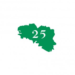 Numéro fantaisie personnalisable pour boite aux lettres couleur vert pomme chiffres blancs - Modèle région Bretagne