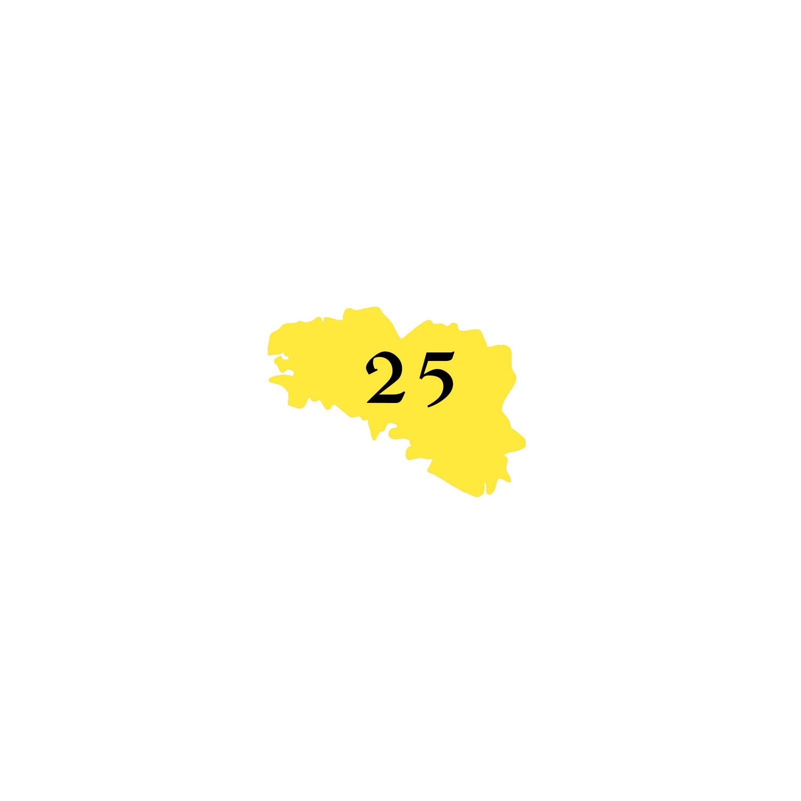 Numéro fantaisie personnalisable pour boite aux lettres couleur jaune chiffres noirs - Modèle région Bretagne