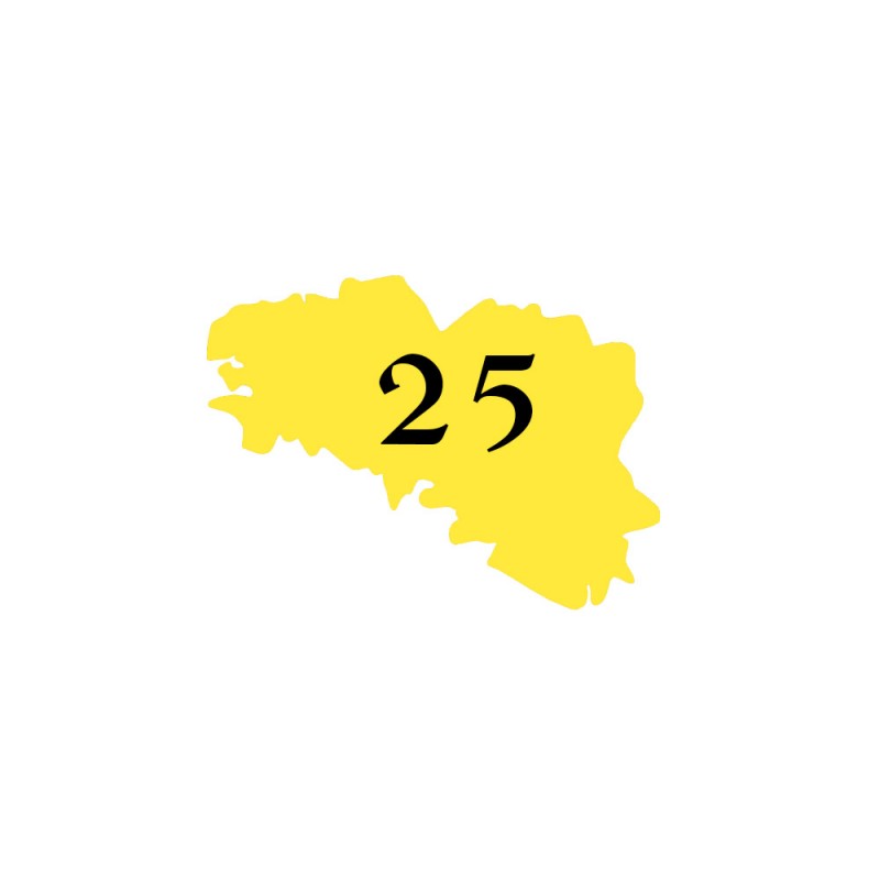 Numéro fantaisie personnalisable pour boite aux lettres couleur jaune chiffres noirs - Modèle région Bretagne Numéro fantaisie personnalisable pour boite aux lettres couleur jaune chiffres noirs - Modèle région Bretagne