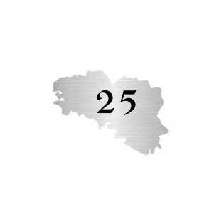 Numéro fantaisie personnalisable pour boite aux lettres couleur argent chiffres noirs - Modèle région Bretagne