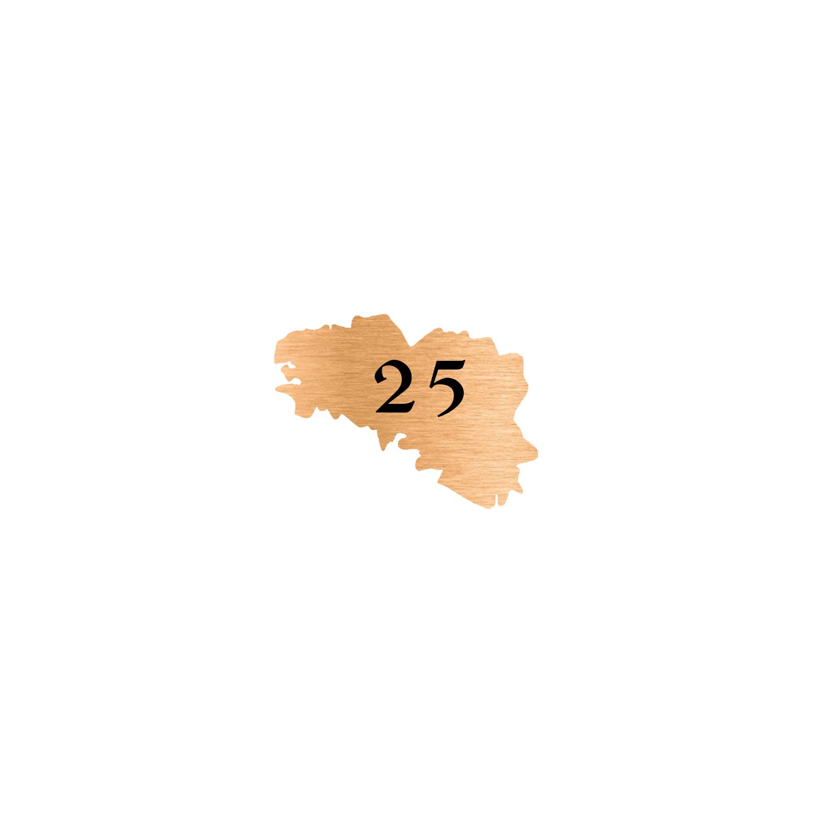 Numéro fantaisie personnalisable pour boite aux lettres couleur cuivre chiffres noirs - Modèle région Bretagne