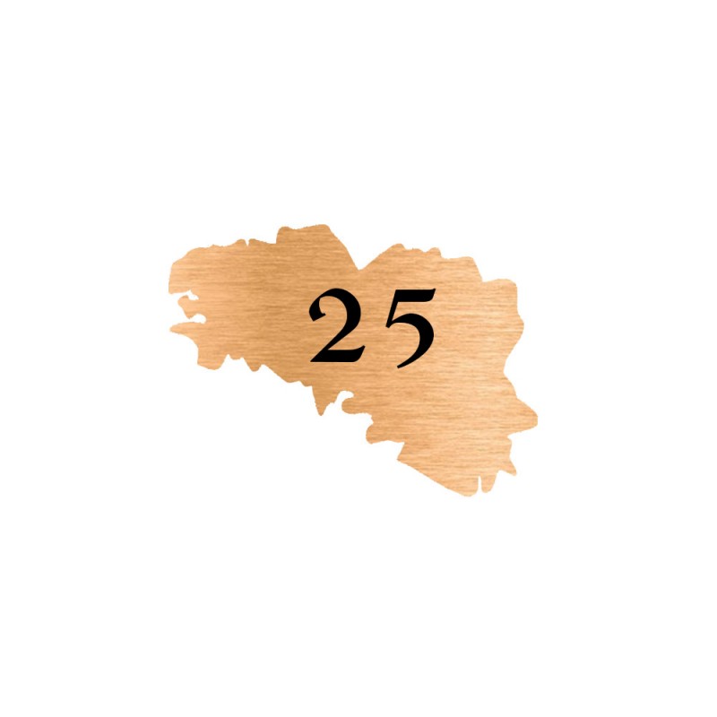 Numéro fantaisie personnalisable pour boite aux lettres couleur cuivre chiffres noirs - Modèle région Bretagne Numéro fantaisie personnalisable pour boite aux lettres couleur cuivre chiffres noirs - Modèle région Bretagne