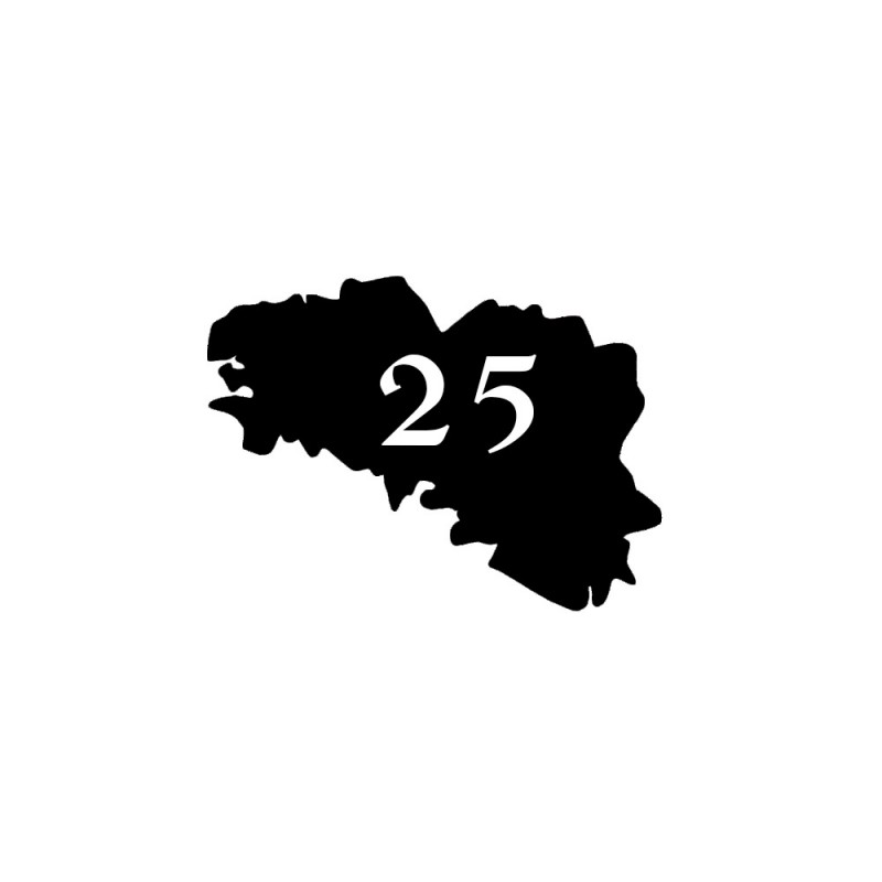 Numéro fantaisie personnalisable pour boite aux lettres couleur noir chiffres blancs - Modèle région Bretagne