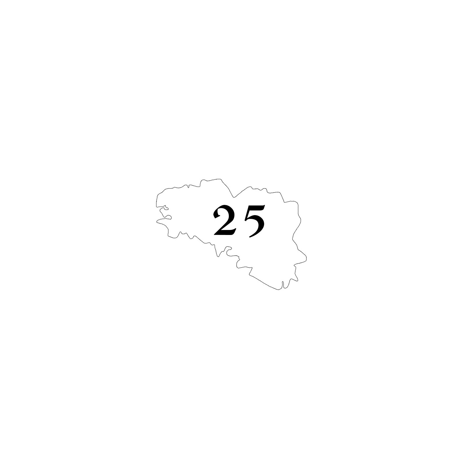 Numéro fantaisie personnalisable pour boite aux lettres couleur blanc chiffres noirs - Modèle région Bretagne