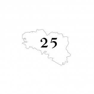Numéro fantaisie personnalisable pour boite aux lettres couleur blanc chiffres noirs - Modèle région Bretagne