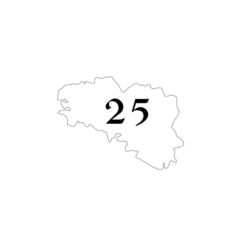 Numéro fantaisie personnalisable pour boite aux lettres couleur blanc chiffres noirs - Modèle région Bretagne Numéro fantaisie personnalisable pour boite aux lettres couleur blanc chiffres noirs - Modèle région Bretagne
