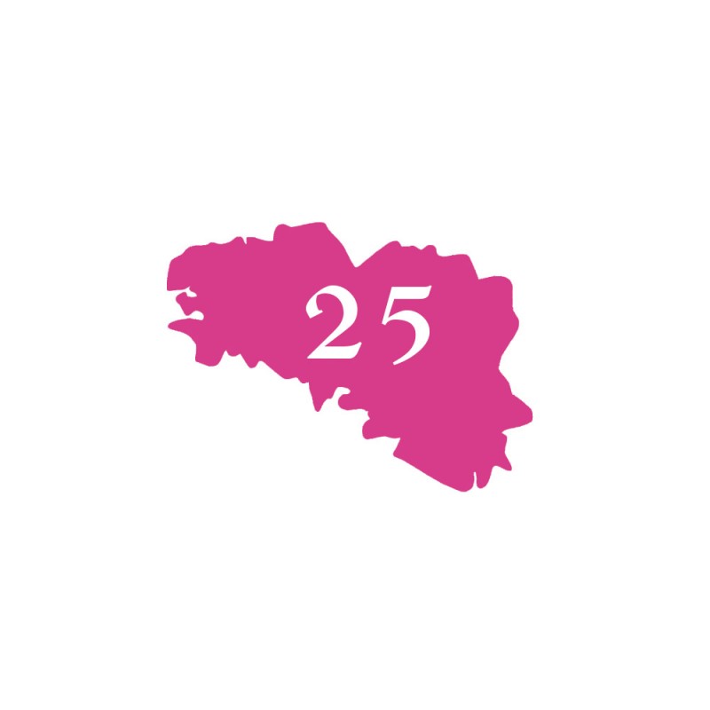 Numéro fantaisie personnalisable pour boite aux lettres couleur rose chiffres blancs - Modèle région Bretagne
