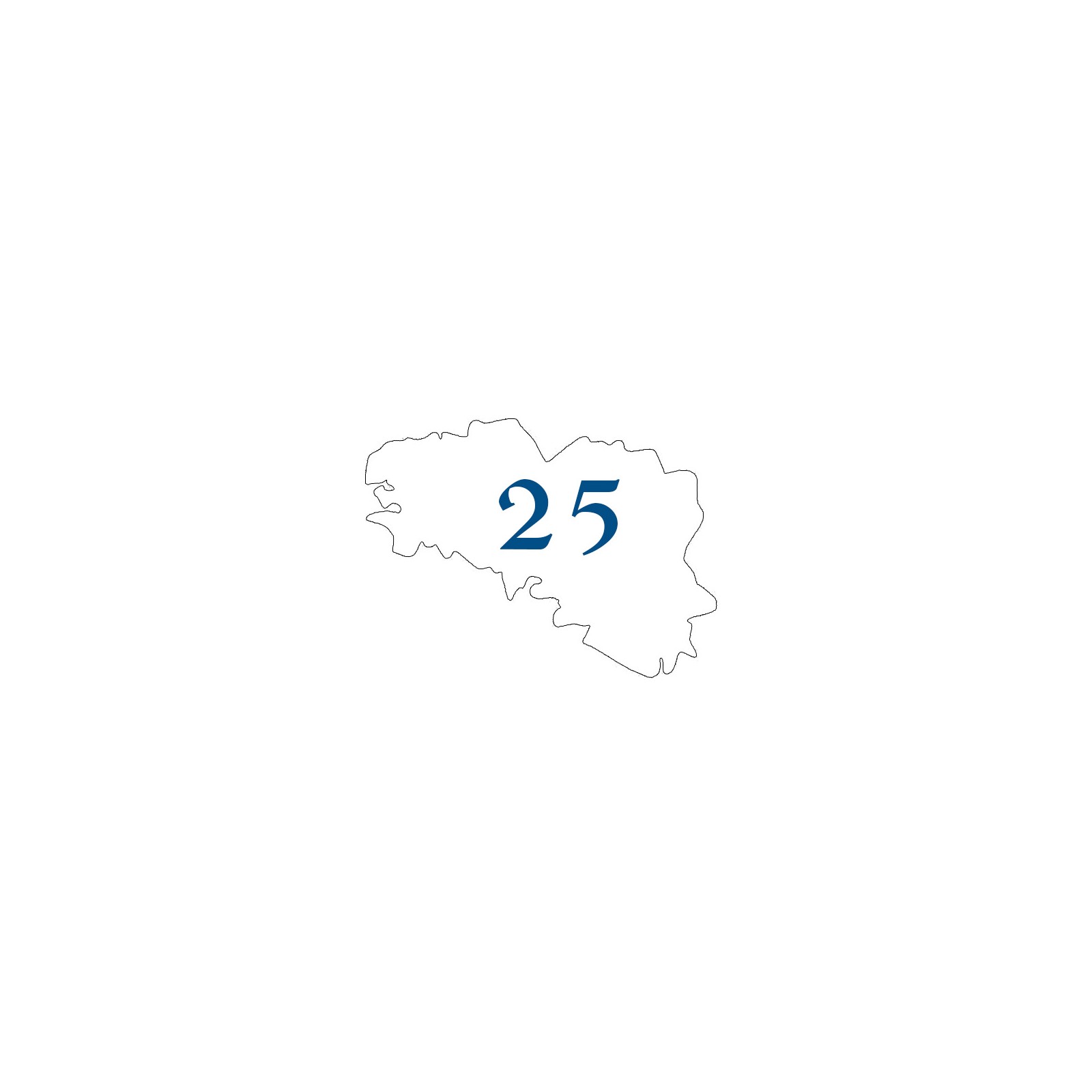 Numéro fantaisie personnalisable pour boite aux lettres couleur blanc chiffres bleus - Modèle région Bretagne