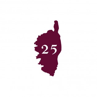 Numéro fantaisie personnalisable pour boite aux lettres couleur bordeaux chiffres blancs - Modèle région Corse