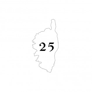 Numéro fantaisie personnalisable pour boite aux lettres couleur blanc chiffres noirs - Modèle région Corse