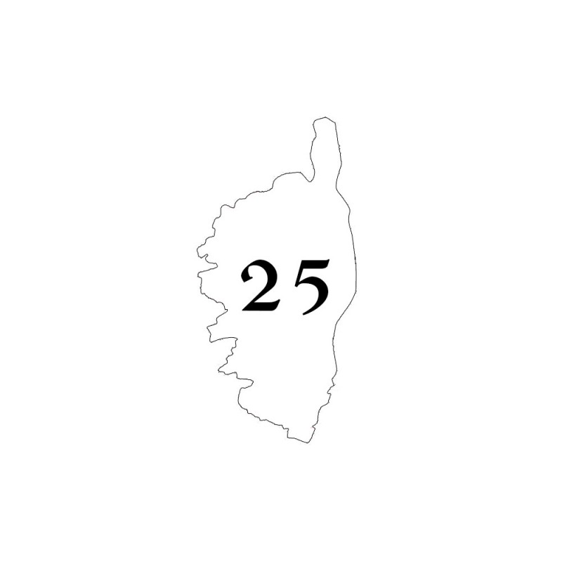 Numéro fantaisie personnalisable pour boite aux lettres couleur blanc chiffres noirs - Modèle région Corse Numéro fantaisie personnalisable pour boite aux lettres couleur blanc chiffres noirs - Modèle région Corse