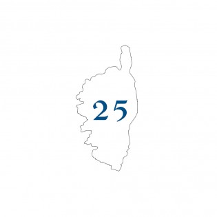 Numéro fantaisie personnalisable pour boite aux lettres couleur blanc chiffres bleus - Modèle région Corse