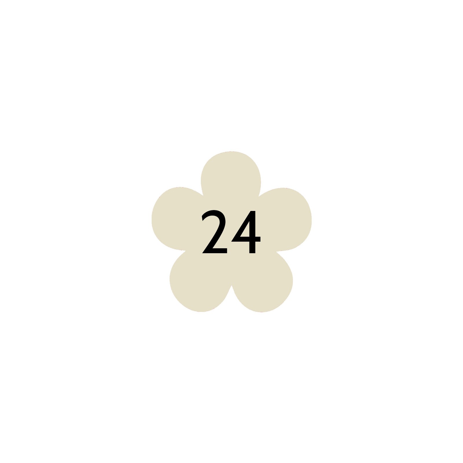 Numéro fantaisie personnalisable pour boite aux lettres couleur beige chiffres noirs - Modèle Fleur