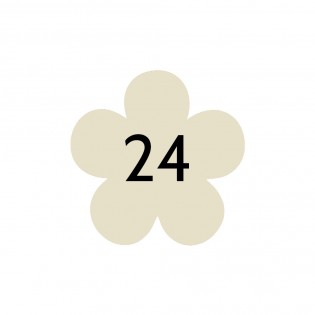 Numéro fantaisie personnalisable pour boite aux lettres couleur beige chiffres noirs - Modèle Fleur