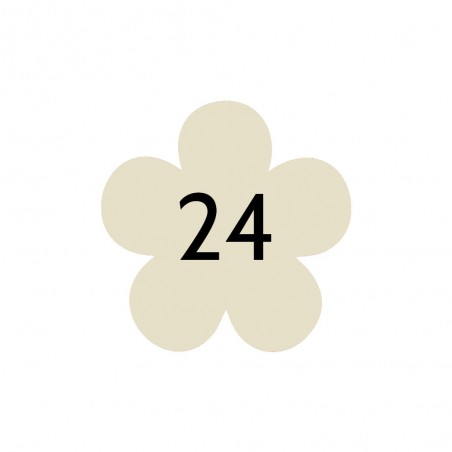 Numéro fantaisie personnalisable pour boite aux lettres couleur beige chiffres noirs - Modèle Fleur