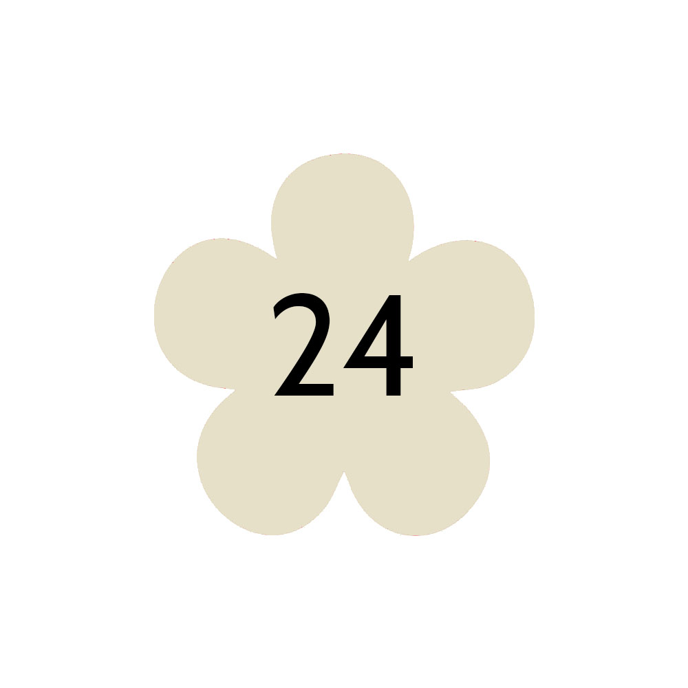 Numéro fantaisie personnalisable pour boite aux lettres couleur beige chiffres noirs - Modèle Fleur