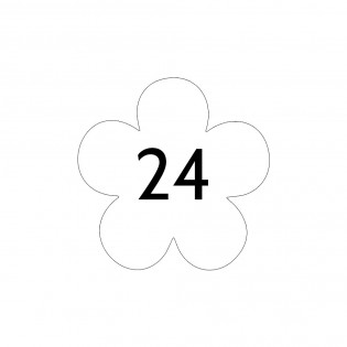 Numéro fantaisie personnalisable pour boite aux lettres couleur blanc chiffres noirs - Modèle Fleur