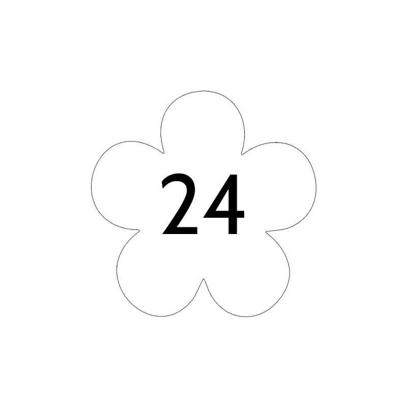 Numéro fantaisie personnalisable pour boite aux lettres couleur blanc chiffres noirs - Modèle Fleur Numéro fantaisie personnalisable pour boite aux lettres couleur blanc chiffres noirs - Modèle Fleur