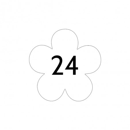 Numéro fantaisie personnalisable pour boite aux lettres couleur blanc chiffres noirs - Modèle Fleur