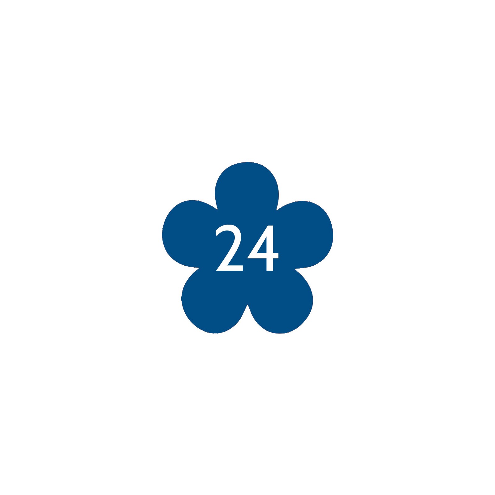 Numéro fantaisie personnalisable pour boite aux lettres couleur bleu chiffres blancs - Modèle Fleur