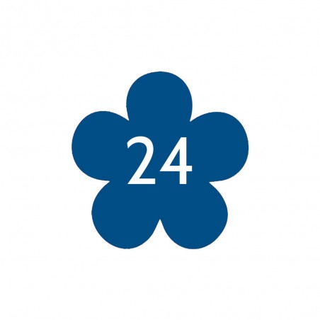 Numéro fantaisie personnalisable pour boite aux lettres couleur bleu chiffres blancs - Modèle Fleur