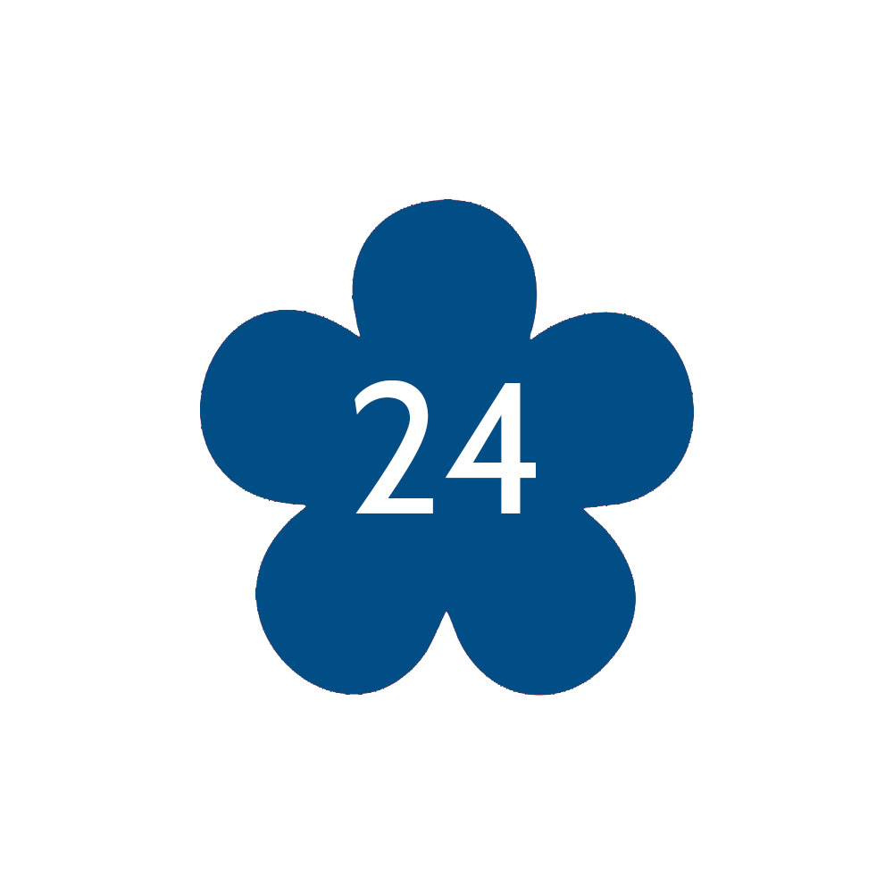 Numéro fantaisie personnalisable pour boite aux lettres couleur bleu chiffres blancs - Modèle Fleur