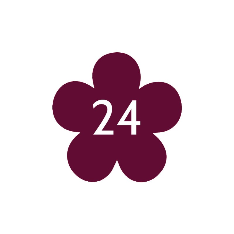 Numéro fantaisie personnalisable pour boite aux lettres couleur bordeaux chiffres blancs - Modèle Fleur Numéro fantaisie personnalisable pour boite aux lettres couleur bordeaux chiffres blancs - Modèle Fleur