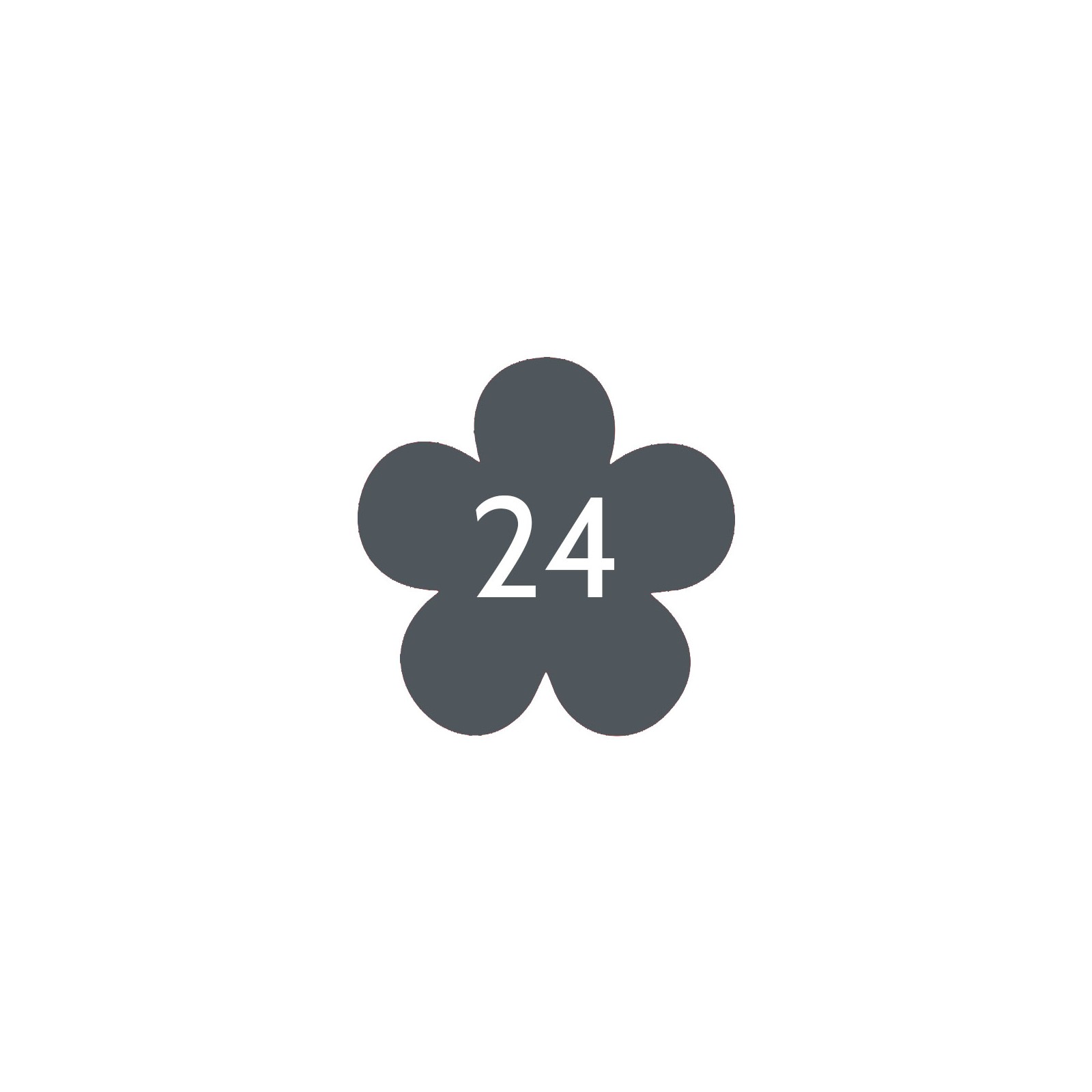 Numéro fantaisie personnalisable pour boite aux lettres couleur gris chiffres blancs - Modèle Fleur