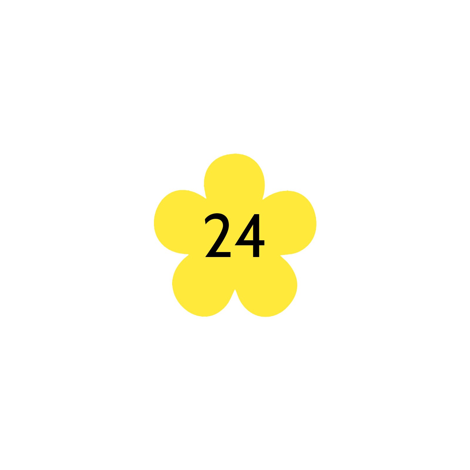 Numéro fantaisie personnalisable pour boite aux lettres couleur jaune chiffres noirs - Modèle Fleur