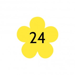 Numéro fantaisie personnalisable pour boite aux lettres couleur jaune chiffres noirs - Modèle Fleur