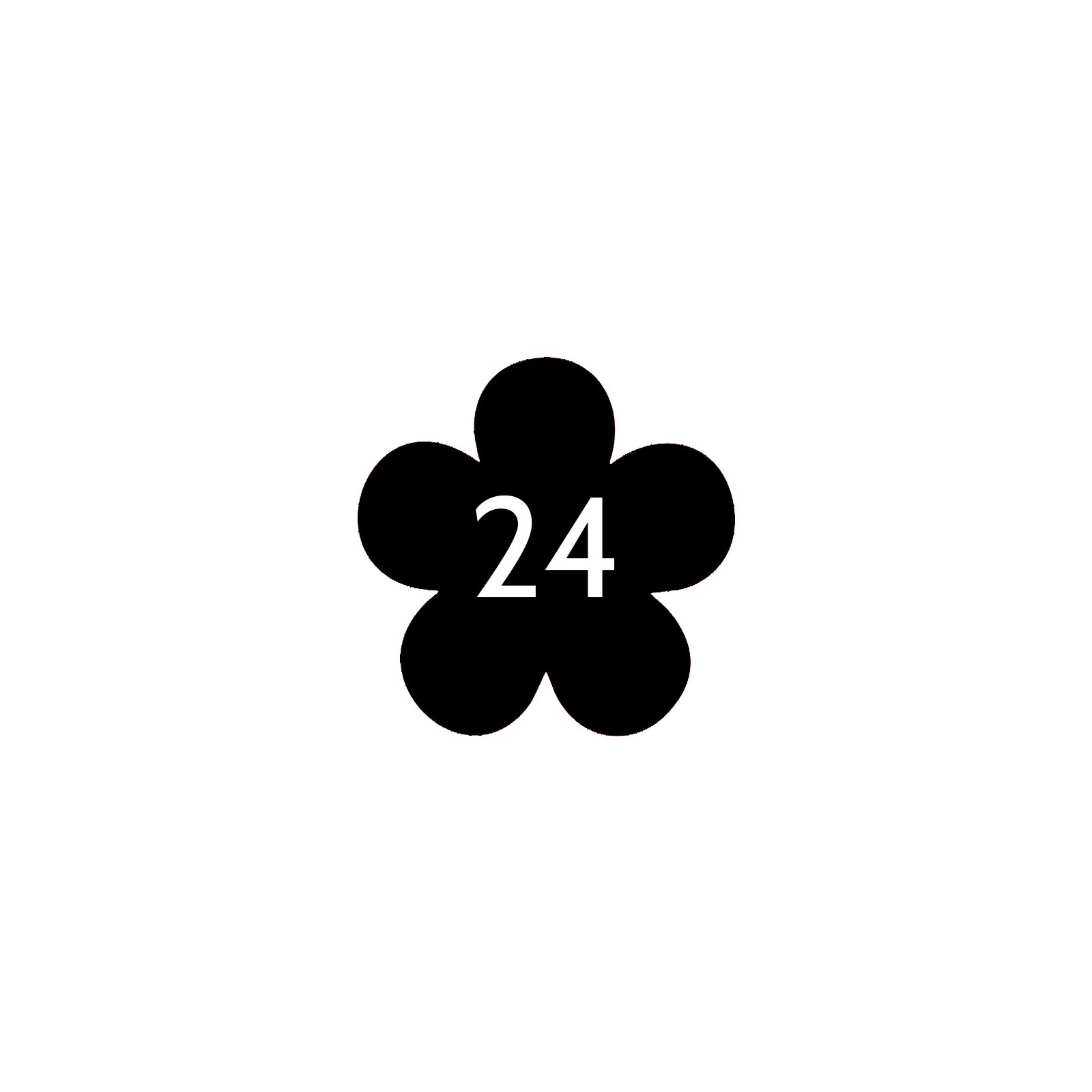 Numéro fantaisie personnalisable pour boite aux lettres couleur noir chiffres blancs - Modèle Fleur