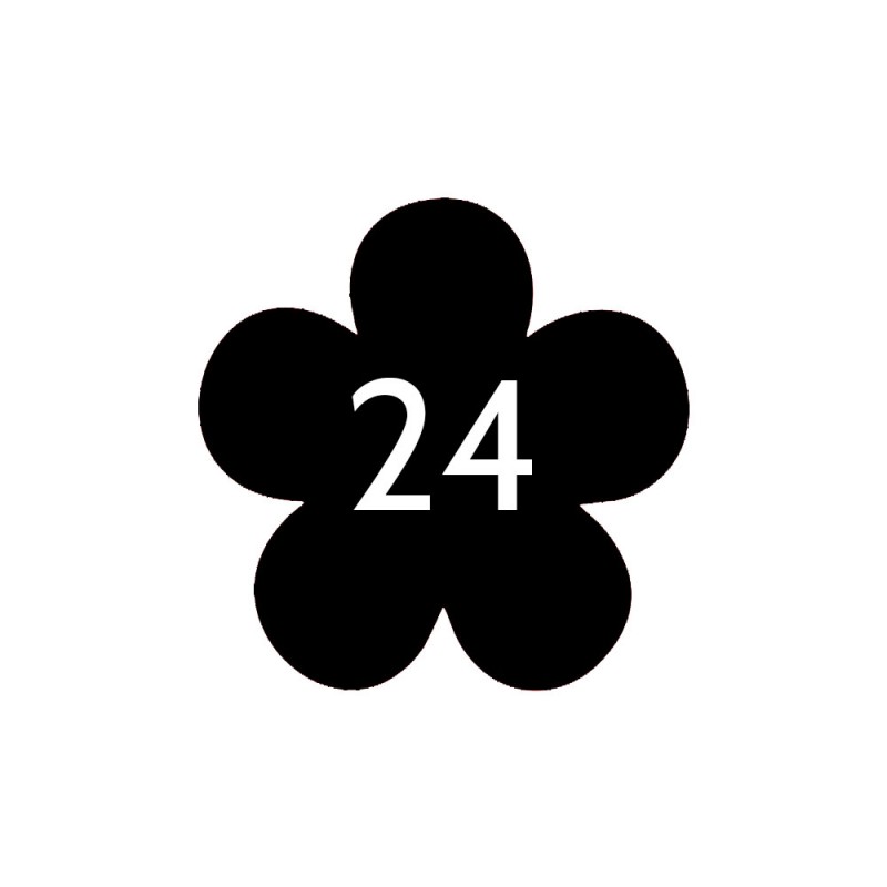 Numéro fantaisie personnalisable pour boite aux lettres couleur noir chiffres blancs - Modèle Fleur Numéro fantaisie personnalisable pour boite aux lettres couleur noir chiffres blancs - Modèle Fleur