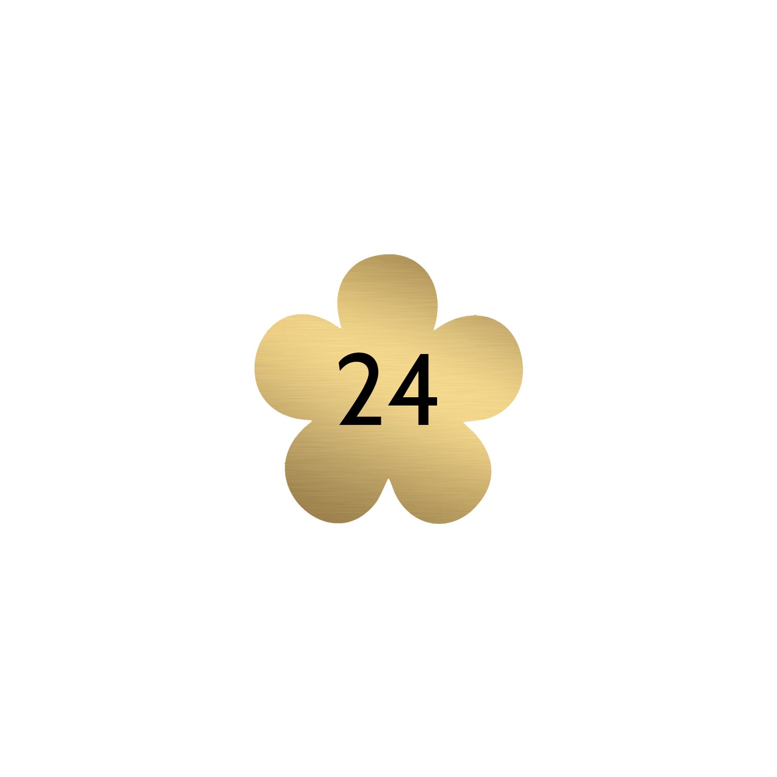 Numéro fantaisie personnalisable pour boite aux lettres couleur or brossé chiffres noirs - Modèle Fleur