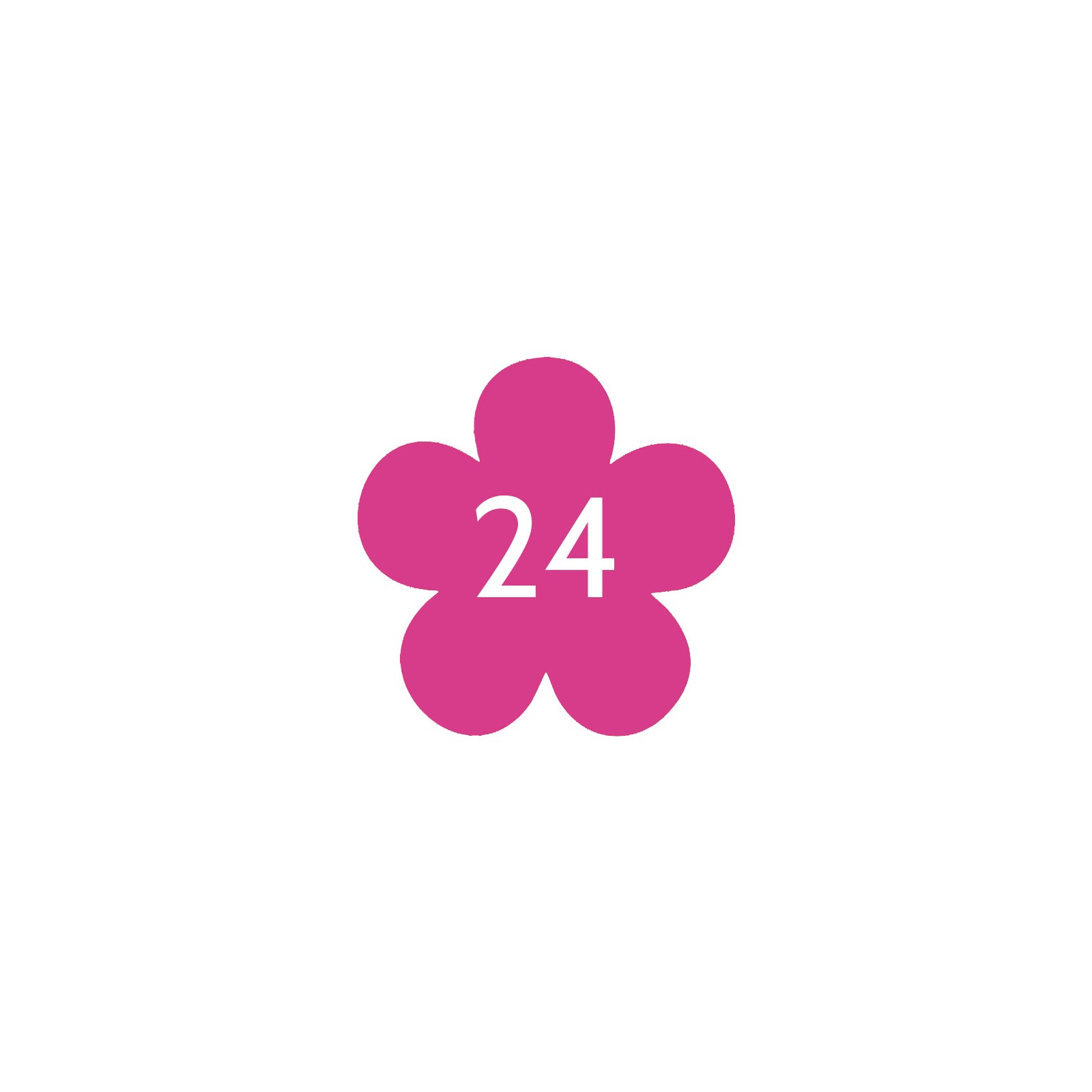 Numéro fantaisie personnalisable pour boite aux lettres couleur rose chiffres blancs - Modèle Fleur