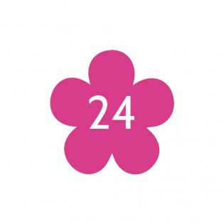 Numéro fantaisie personnalisable pour boite aux lettres couleur rose chiffres blancs - Modèle Fleur