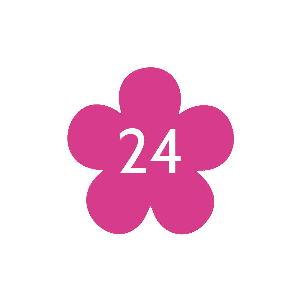 Numéro fantaisie personnalisable pour boite aux lettres couleur rose chiffres blancs - Modèle Fleur