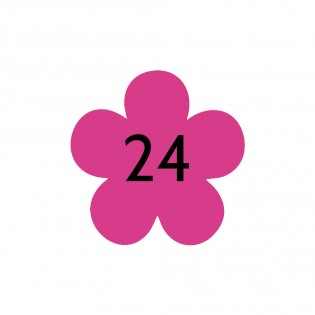 Numéro fantaisie personnalisable pour boite aux lettres couleur rose chiffres noirs - Modèle Fleur