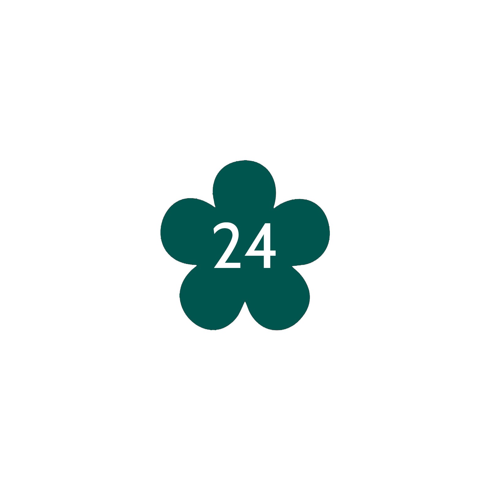 Numéro fantaisie personnalisable pour boite aux lettres couleur vert foncé chiffres blancs - Modèle Fleur