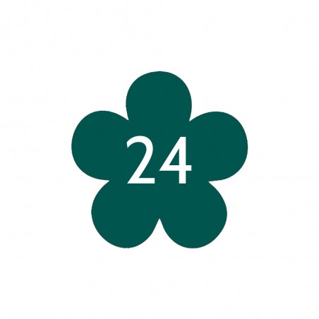 Numéro fantaisie personnalisable pour boite aux lettres couleur vert foncé chiffres blancs - Modèle Fleur