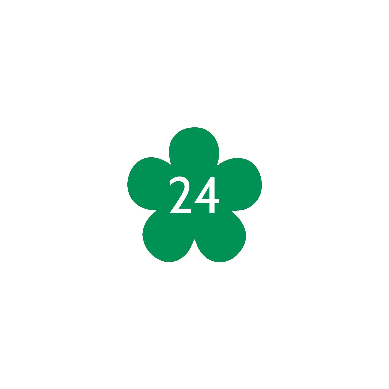 Numéro fantaisie personnalisable pour boite aux lettres couleur vert pomme chiffres blancs - Modèle Fleur
