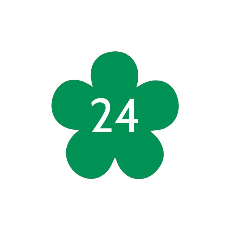 Numéro fantaisie personnalisable pour boite aux lettres couleur vert pomme chiffres blancs - Modèle Fleur Numéro fantaisie personnalisable pour boite aux lettres couleur vert pomme chiffres blancs - Modèle Fleur