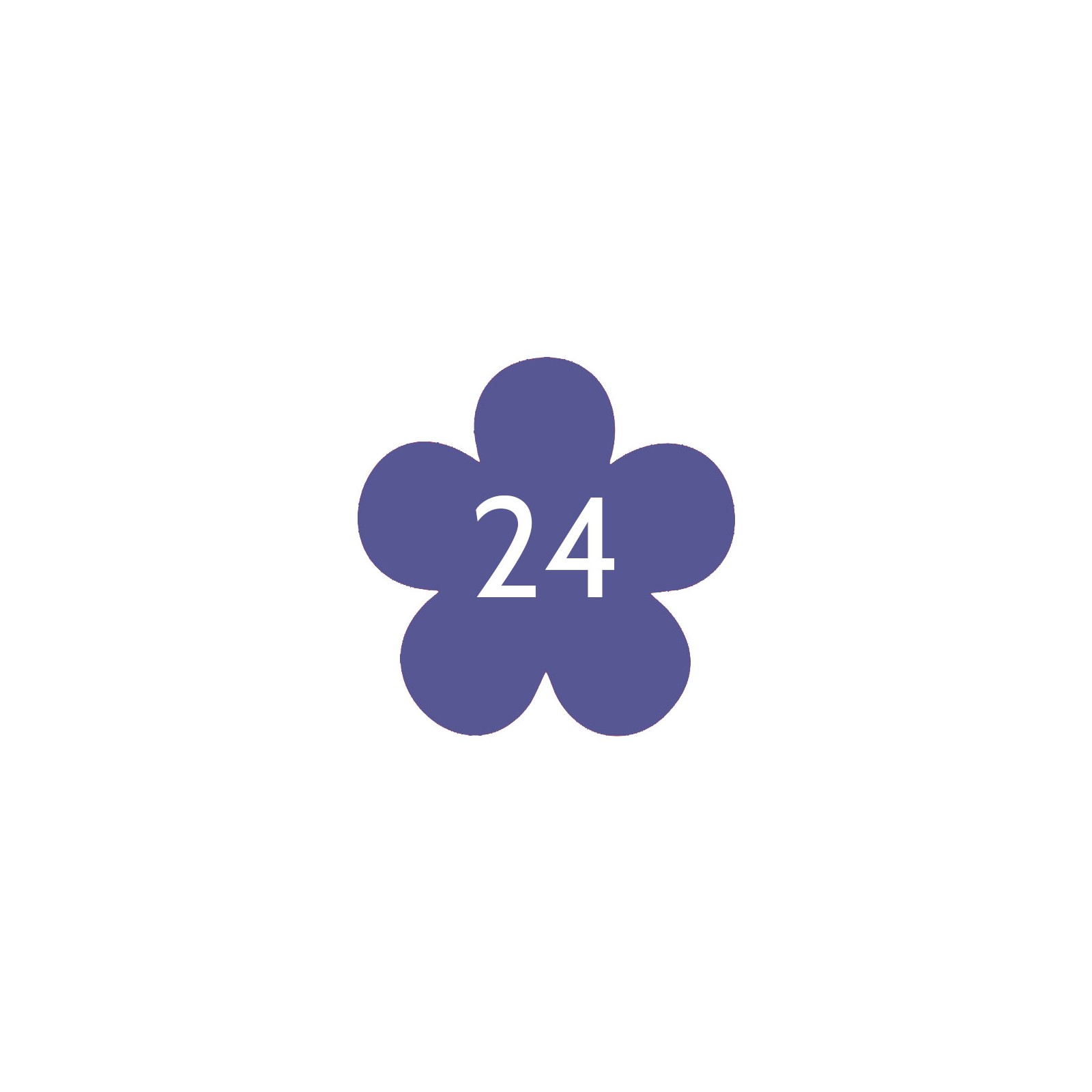 Numéro fantaisie personnalisable pour boite aux lettres couleur violet chiffres blancs - Modèle Fleur