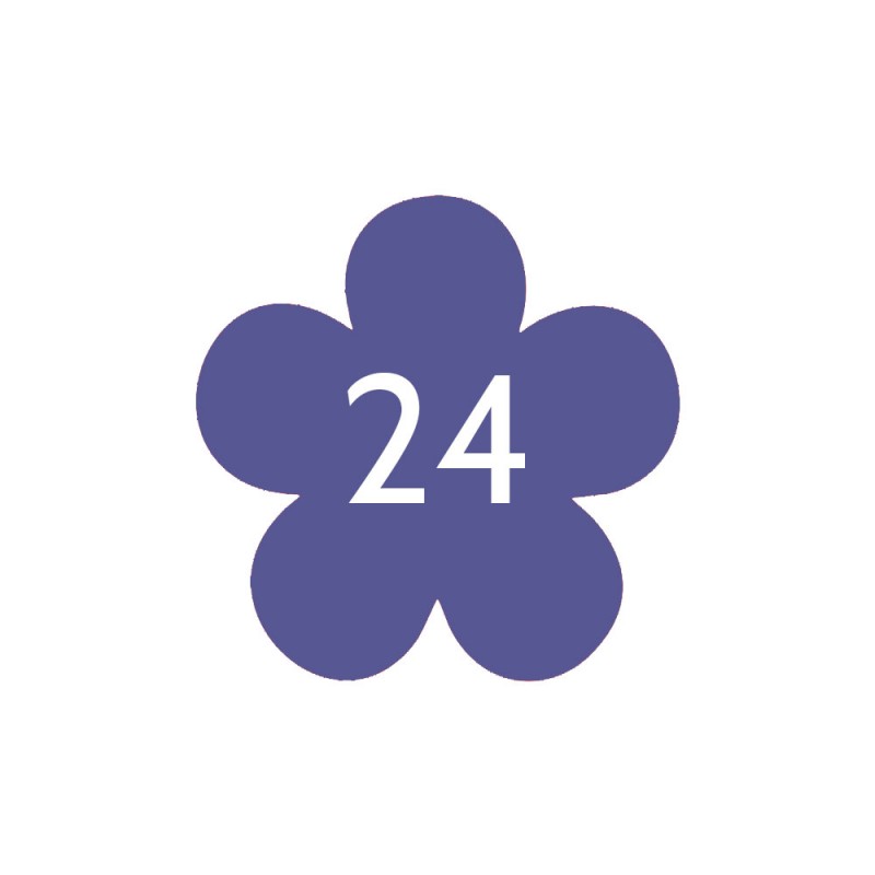 Numéro fantaisie personnalisable pour boite aux lettres couleur violet chiffres blancs - Modèle Fleur Numéro fantaisie personnalisable pour boite aux lettres couleur violet chiffres blancs - Modèle Fleur