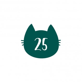 Numéro fantaisie personnalisable pour boite aux lettres couleur vert foncé chiffres blancs - Modèle Chat